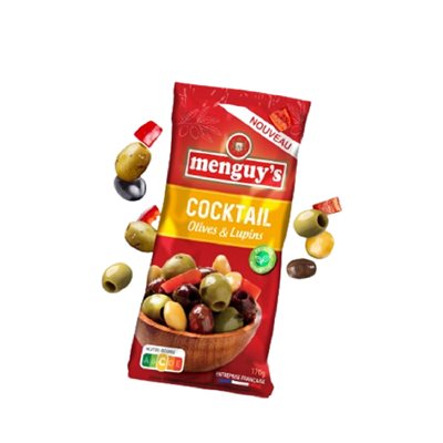 OLIVES COCKTAIL LUPINS DÉNOYAUTÉS 170g - SACHET - lot 29222